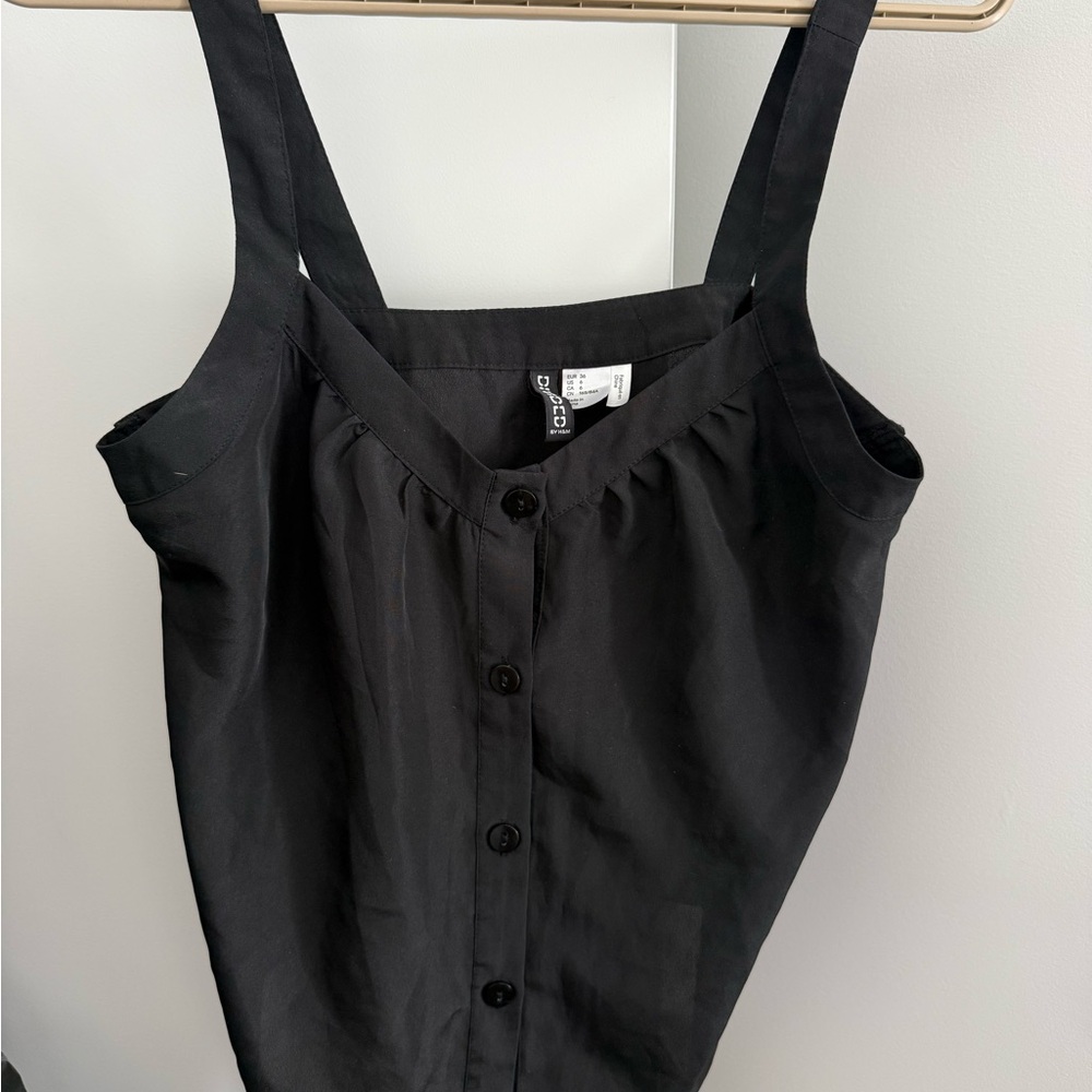 H&M Black Button-Front Camisole Tank